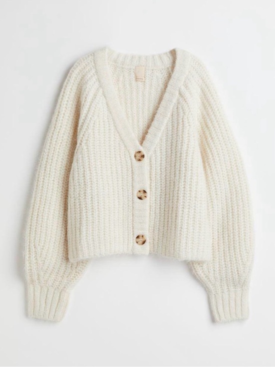 H&M Sweaters - H&M Cream Alpaca Blend Button-Front Cardigan size XS